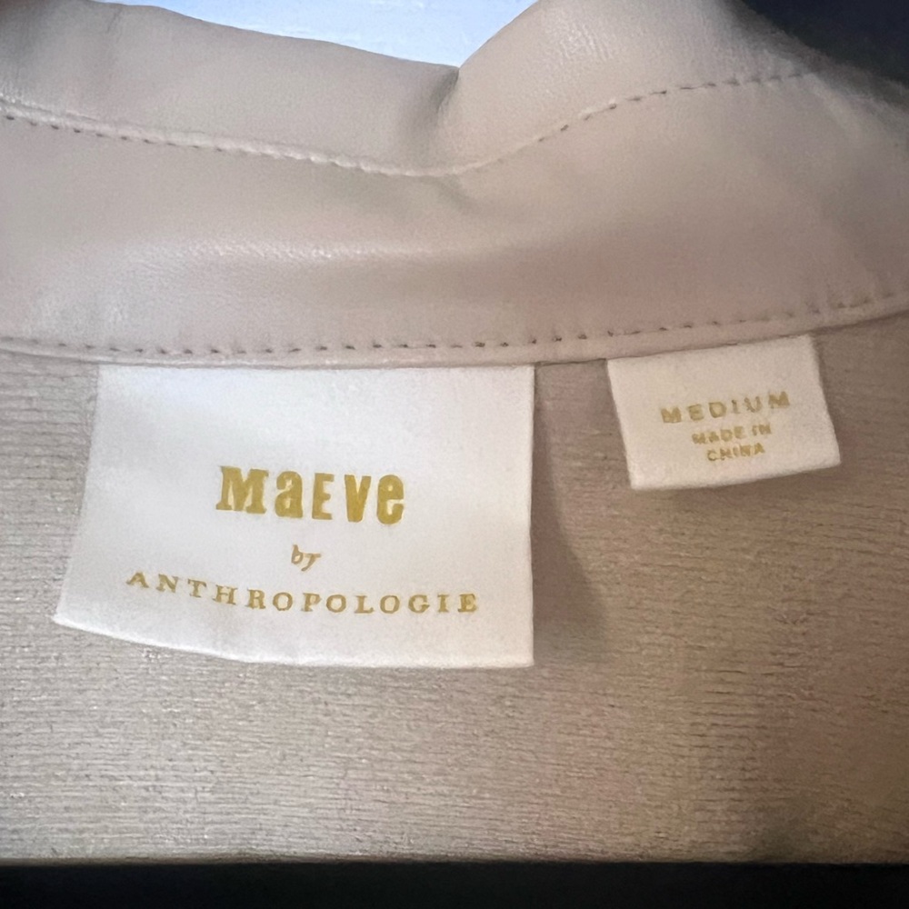 Maeve by Anthropologie Tan Crop Jacket, vegan leather - Picture 2 of 3